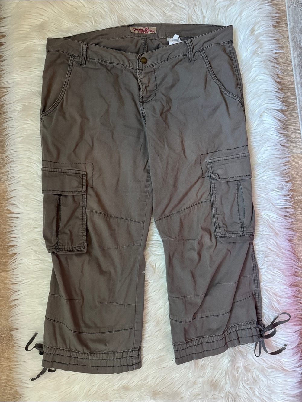 Y2K Paris Blues Cargo Capri Pants